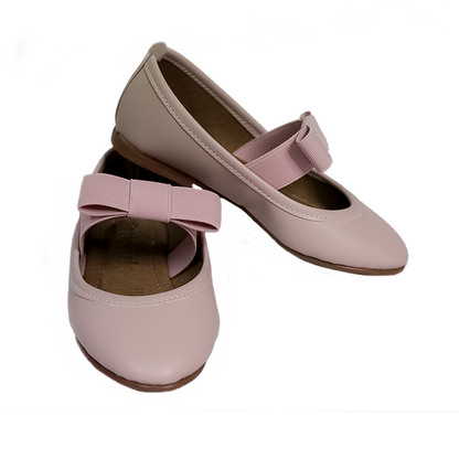 zapato color rosa con moño listón