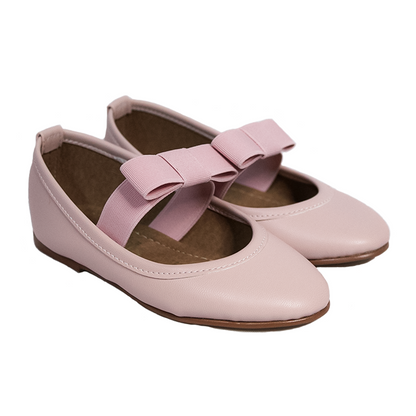 zapato color rosa con moño listón