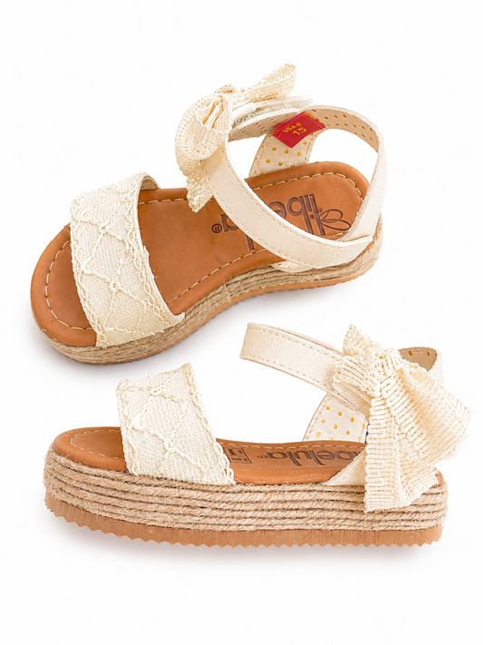 Huarache Juliette Dantel Ivory Tira y Moño Guipiur