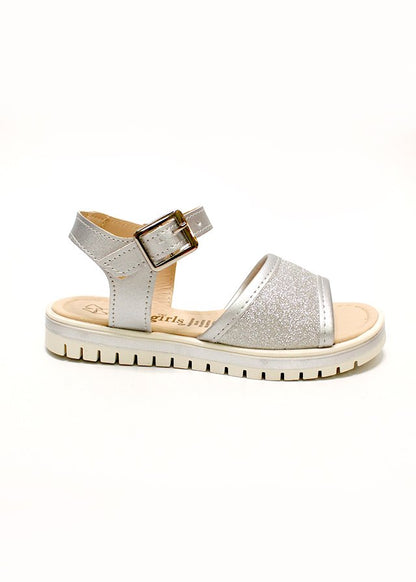 huarache diamantina plateado