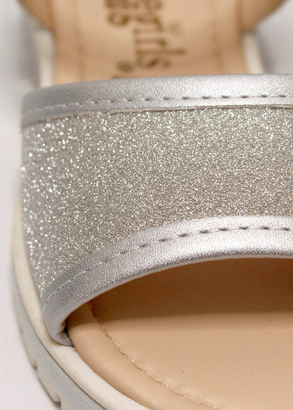 huarache diamantina plateado