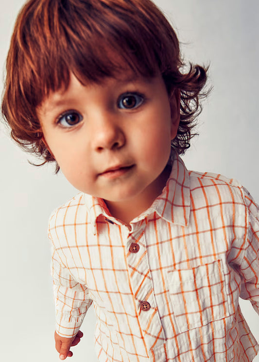 Camisa cuadros mostaza