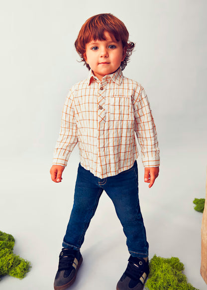 Camisa cuadros mostaza