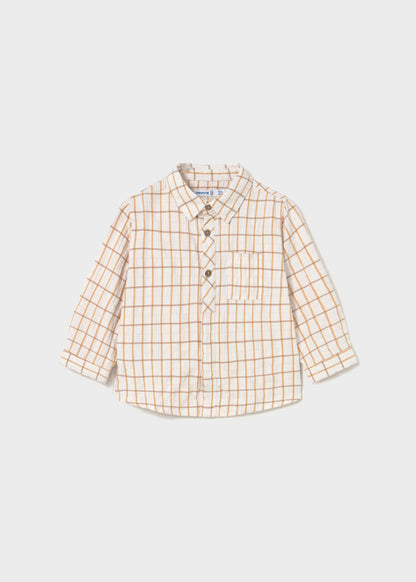 Camisa cuadros mostaza