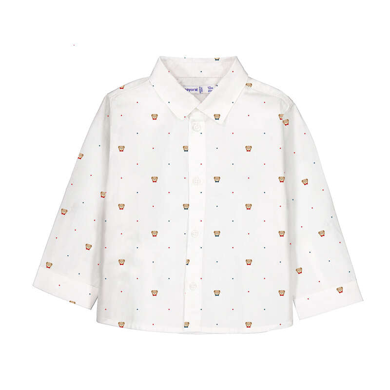 Camisa de manga larga blanco caritas osos