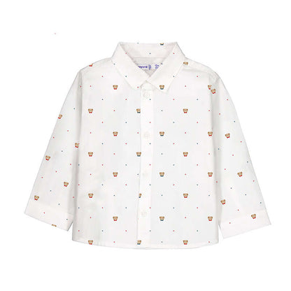 Camisa de manga larga blanco caritas osos