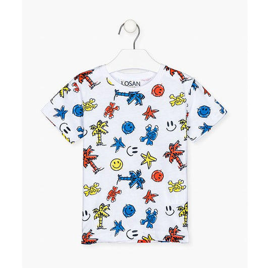 camiseta happy face blanca