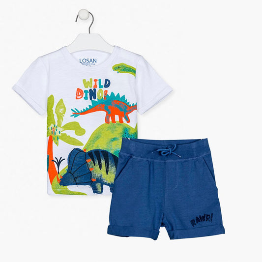 set bermuda y camiseta dinosaurios