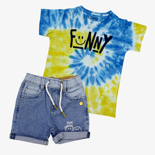 camiseta tie dye y short denim