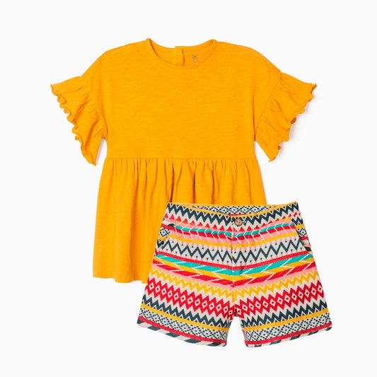 conjunto camiseta y short a rayas