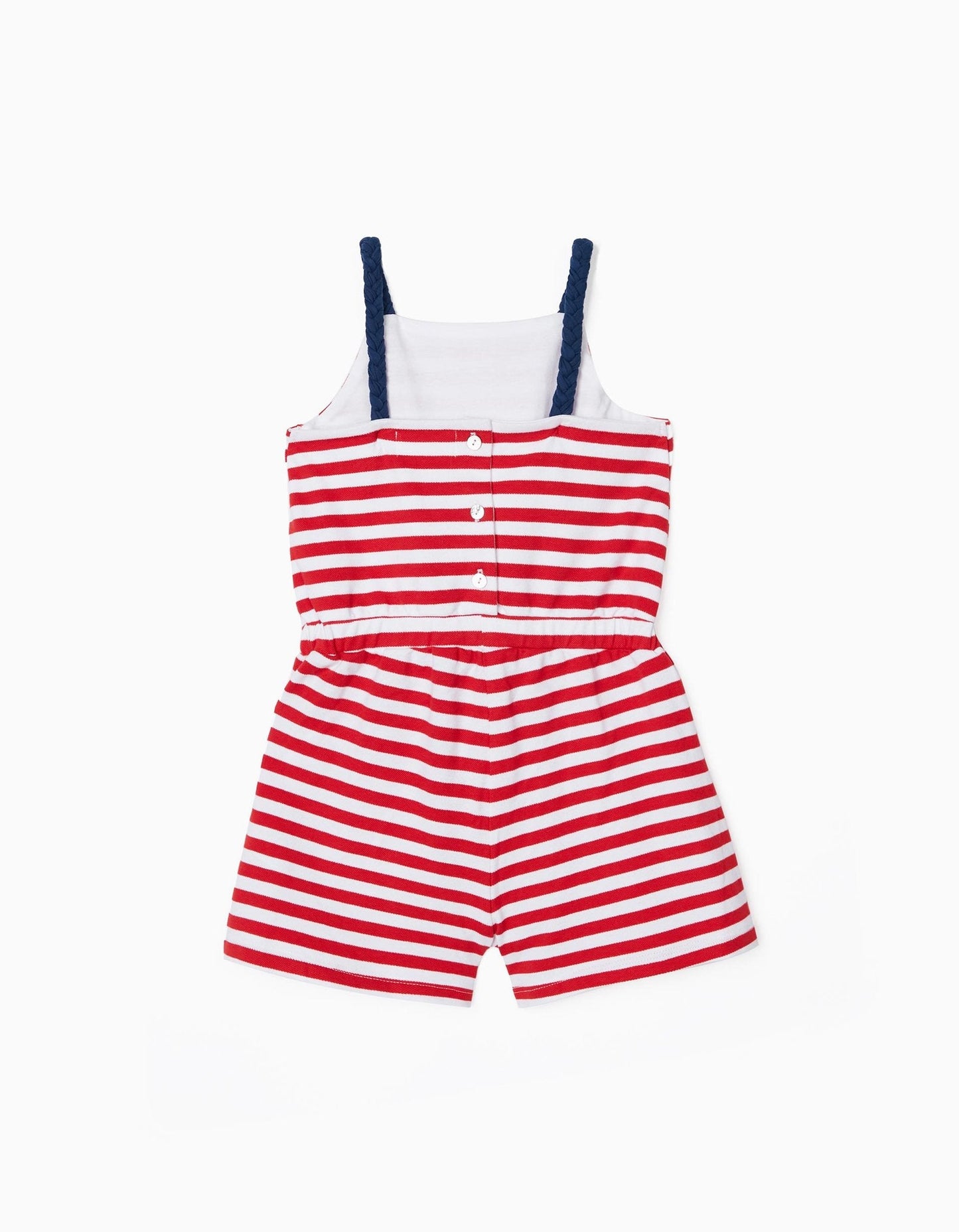 mono a rayas para niña, rojo con blanco
