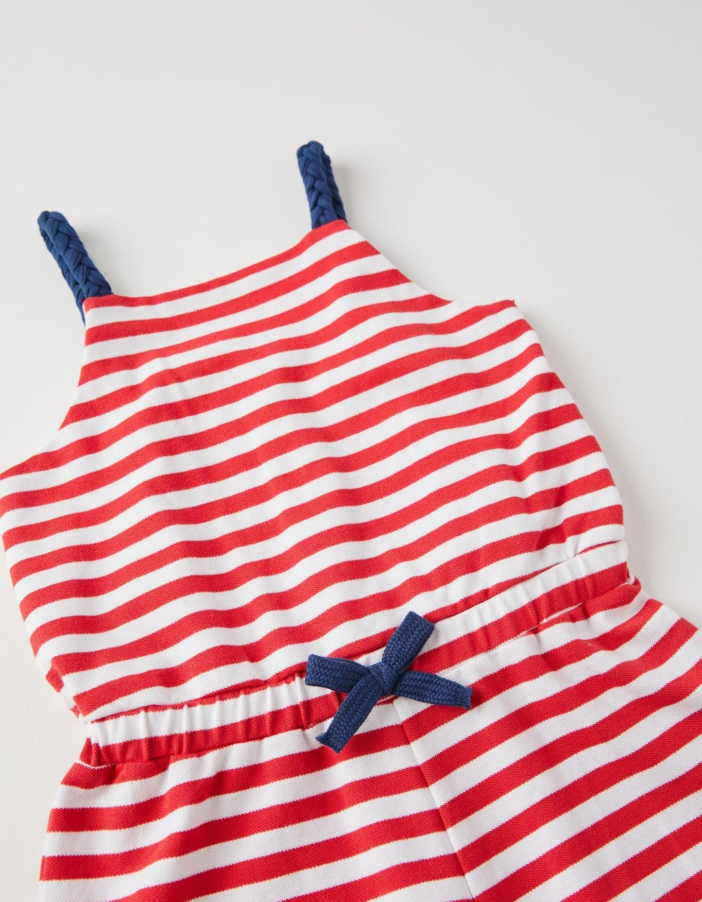 mono a rayas para niña, rojo con blanco