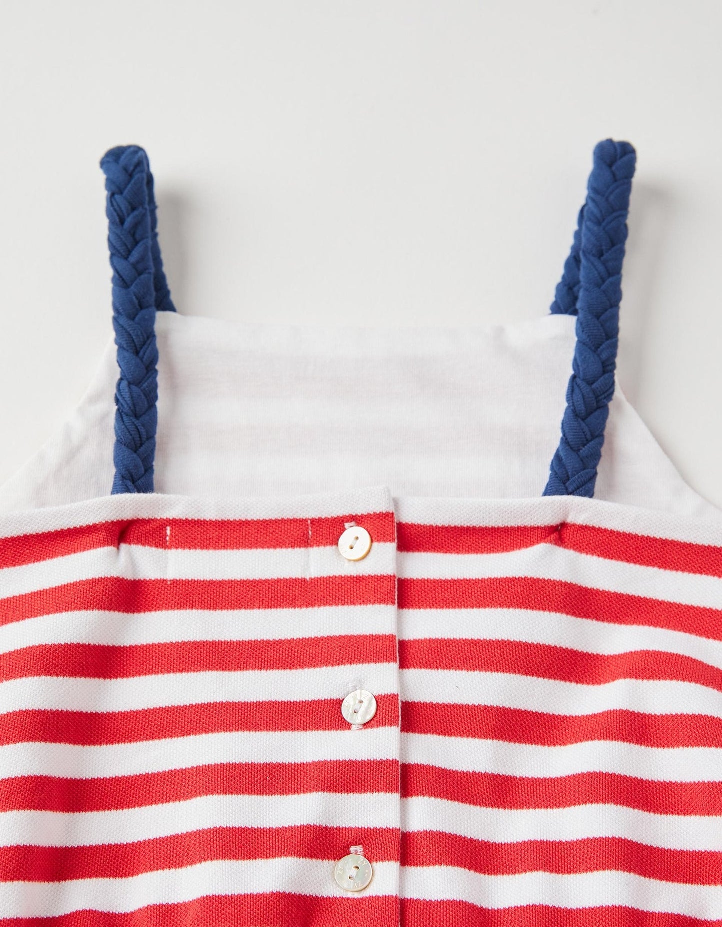 mono a rayas para niña, rojo con blanco