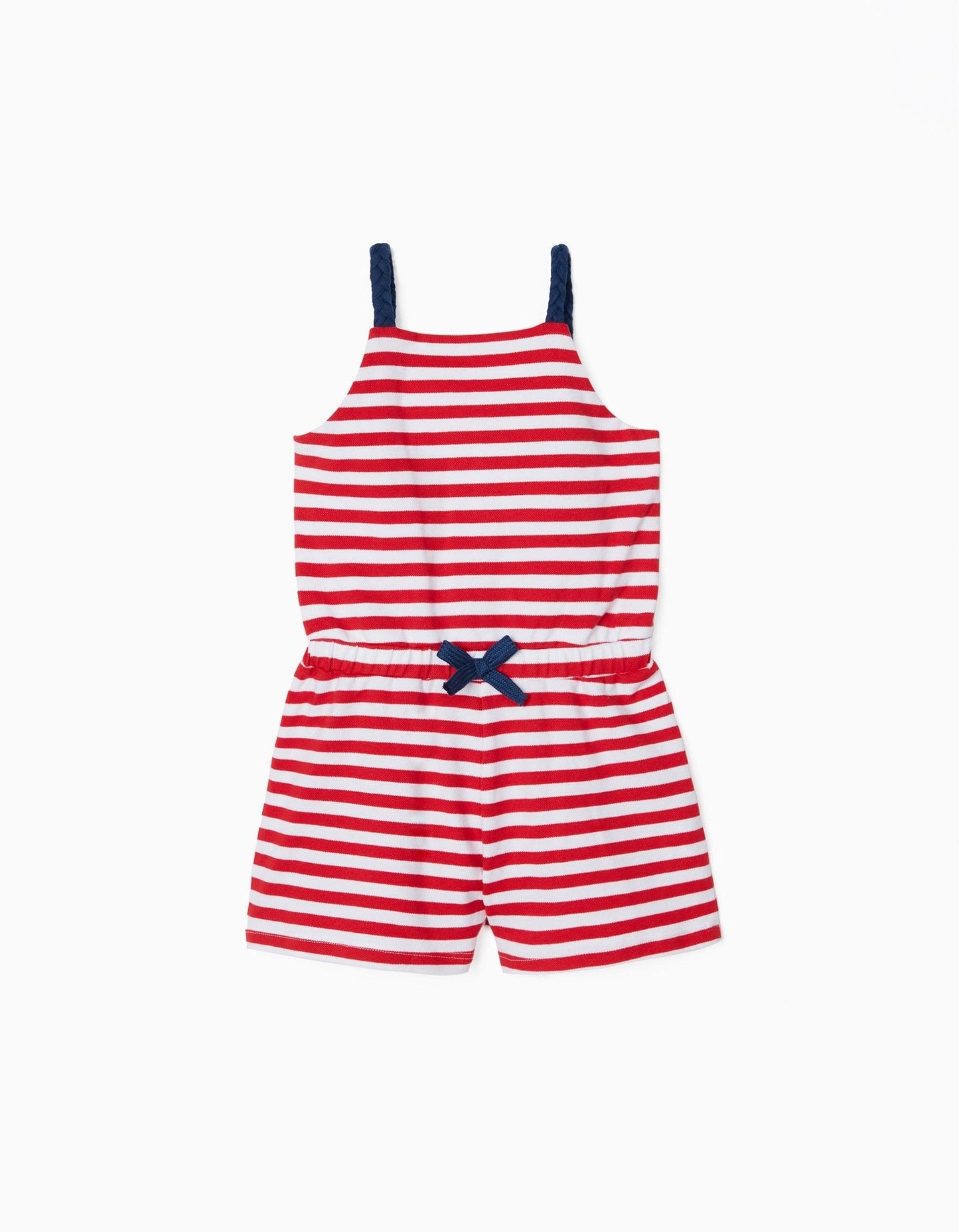 mono a rayas para niña, rojo con blanco