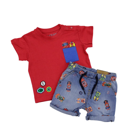 set short y camiseta carritos de carrera