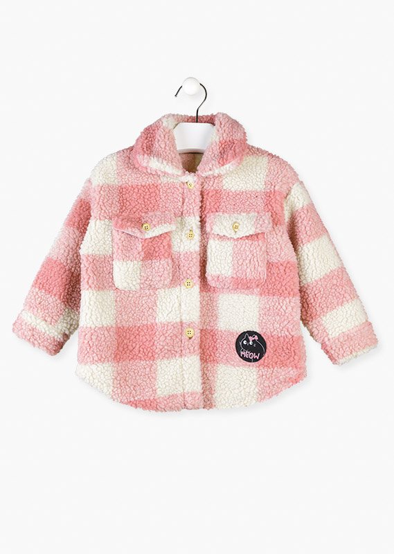 chamarrita cuadros rosa borreguito