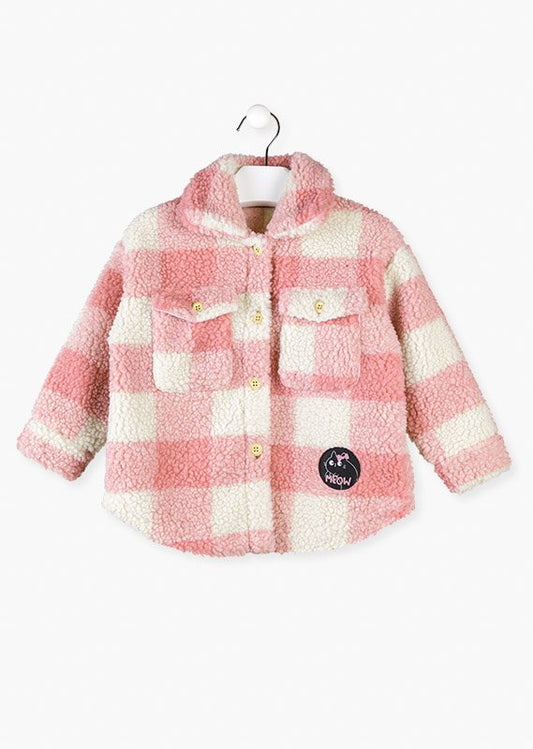 chamarrita cuadros rosa borreguito