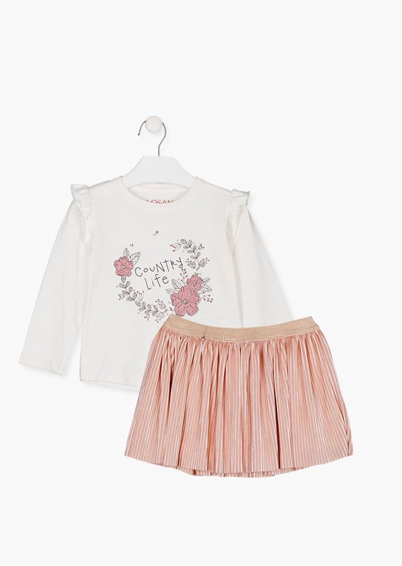 set camiseta con falda plisada