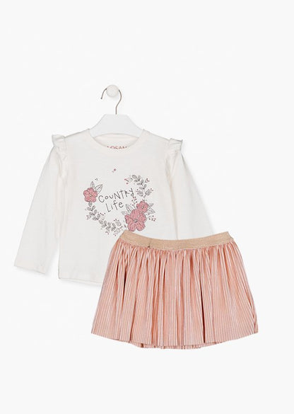 set camiseta con falda plisada