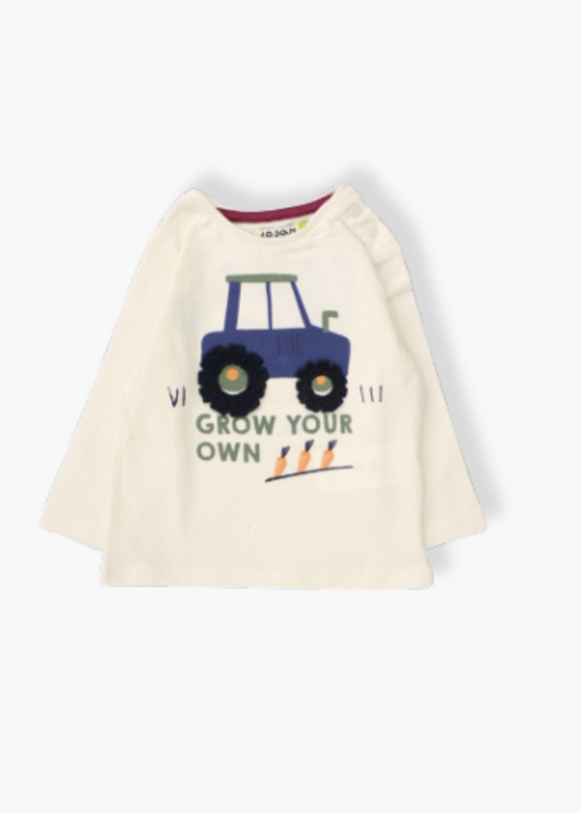camiseta manga larga color crudo