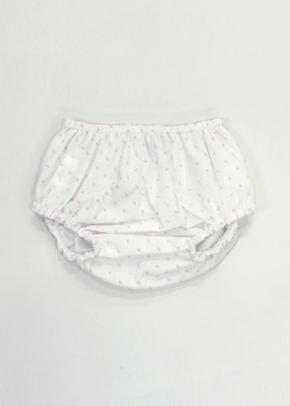 set vestido blanco puntos rosas