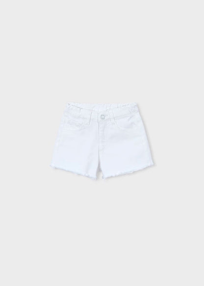 Short corto básico denim blanco, niña