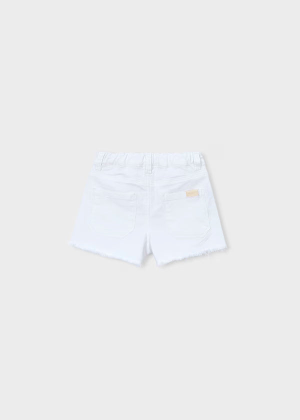 Short corto básico denim blanco, niña