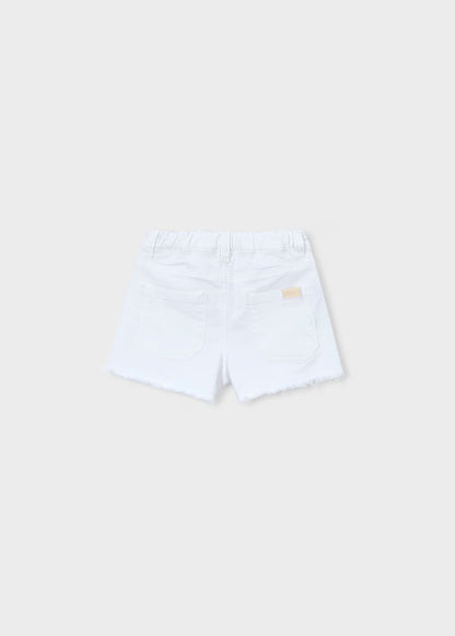 Short corto básico denim blanco, niña