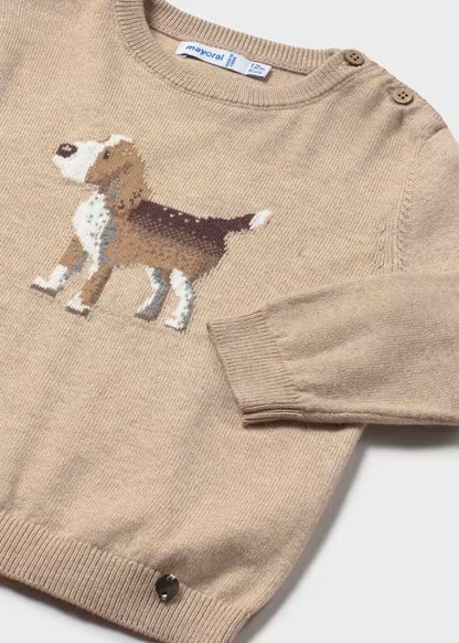 Jersey motivo intarsia beagle