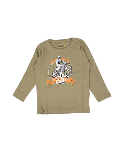 camiseta manga larga color verde  "ready for the adventure"