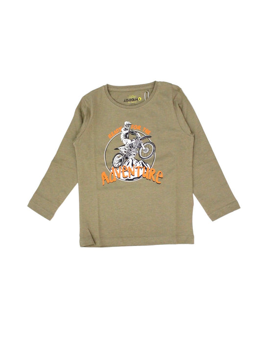 camiseta manga larga color verde  "ready for the adventure"
