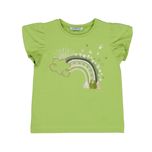 Camiseta arcoiris verde olivo, mayoral