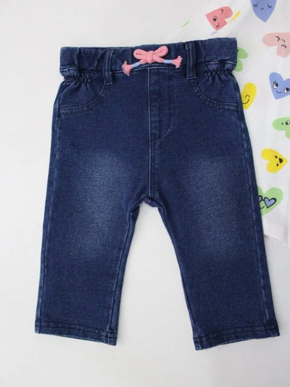 set camiseta manga larga con leggins tipo denim