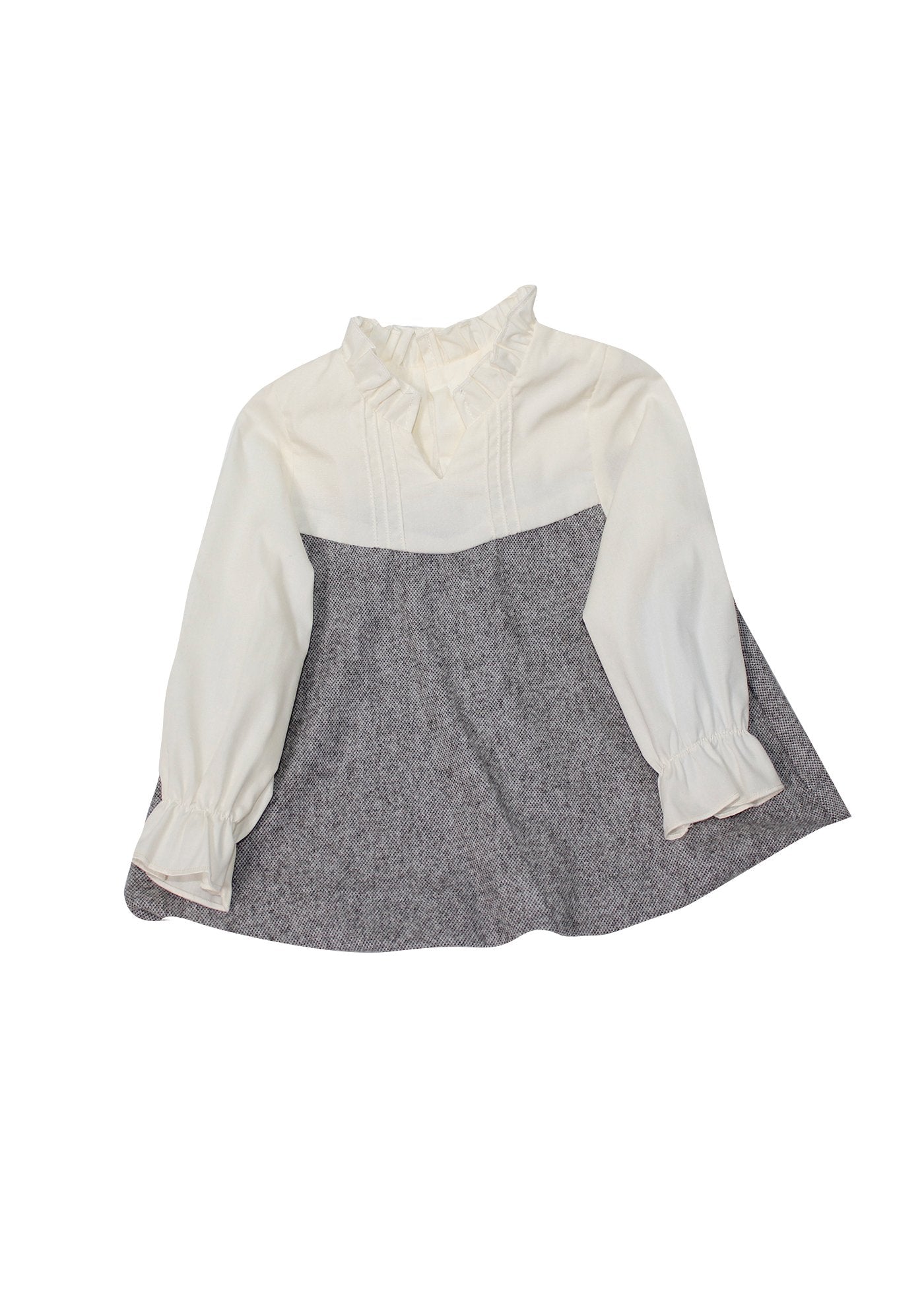 vestido babine color gris, manga larga, la capa se vende por separado