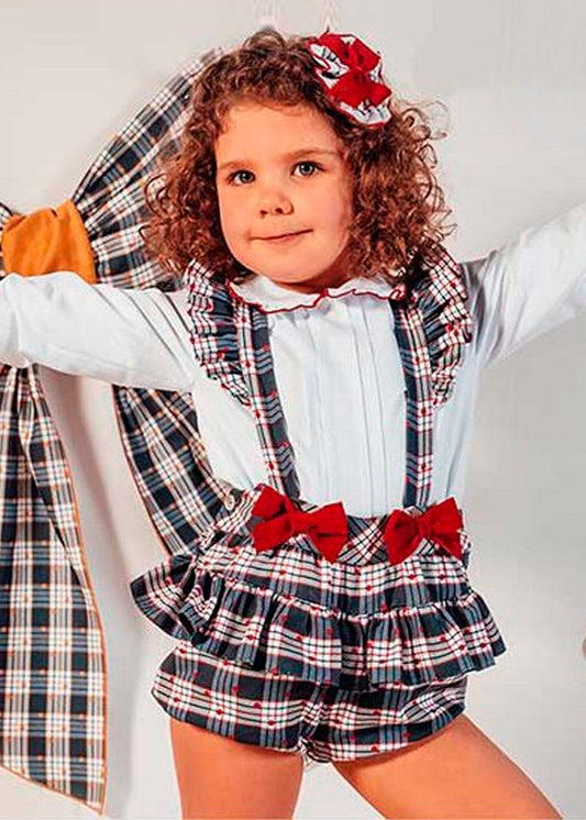 set camisa peto con tirantes para niña, babiné