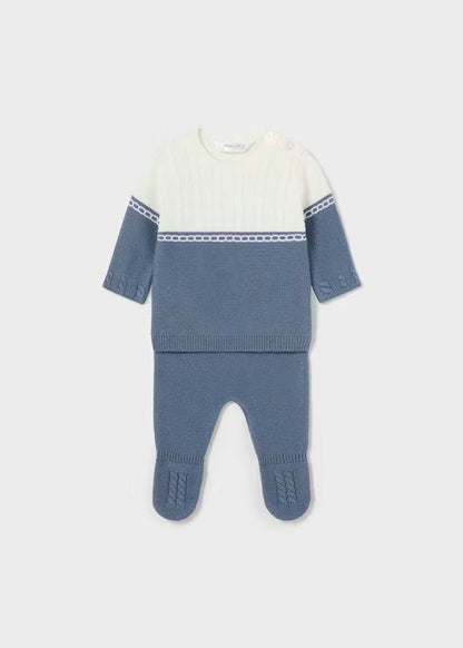 conjunto pantalón y jersey color azul, para bebé