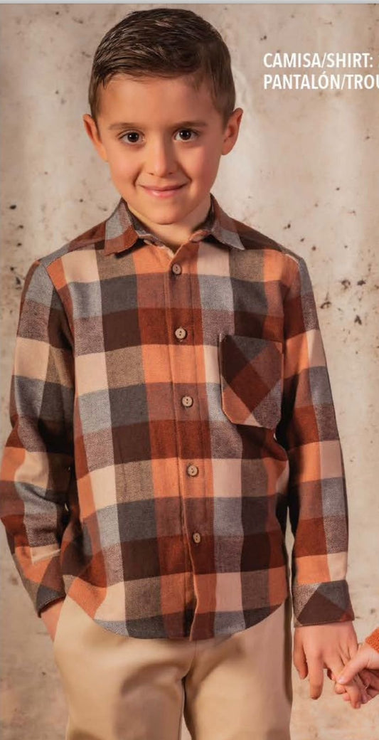 camisa manga larga a cuadros, babiné