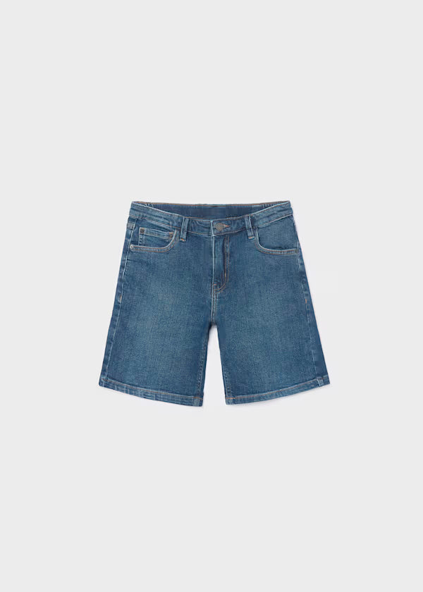 Bermuda vaquera denim azul básica chico