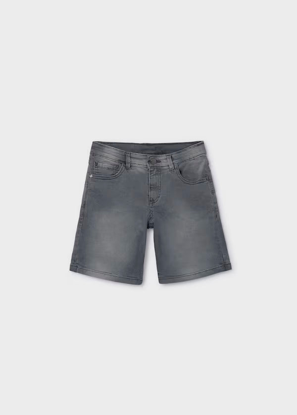 Bermuda vaquera denim gris básica chico