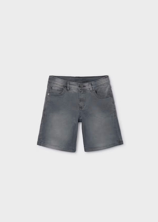 Bermuda vaquera denim gris básica chico