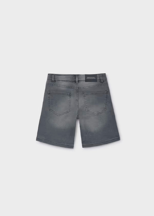 Bermuda vaquera denim gris básica chico