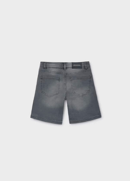 Bermuda vaquera denim gris básica chico