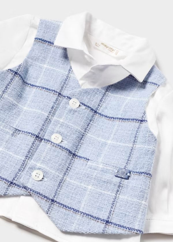 conjunto mayoral de niño azul/cuadros