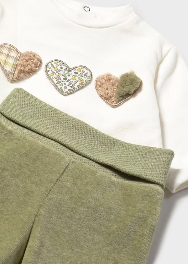 Conjunto tricot  polaina y sudadera