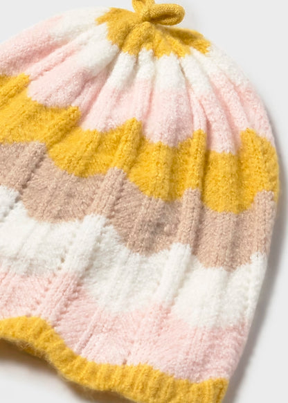 Conjunto 3 piezas, jersey, pantalón y gorro tricot, amarillo manzanilla