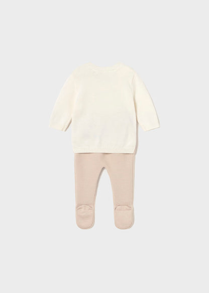 Conjunto pantalón y jersey tricot soja recién nacido