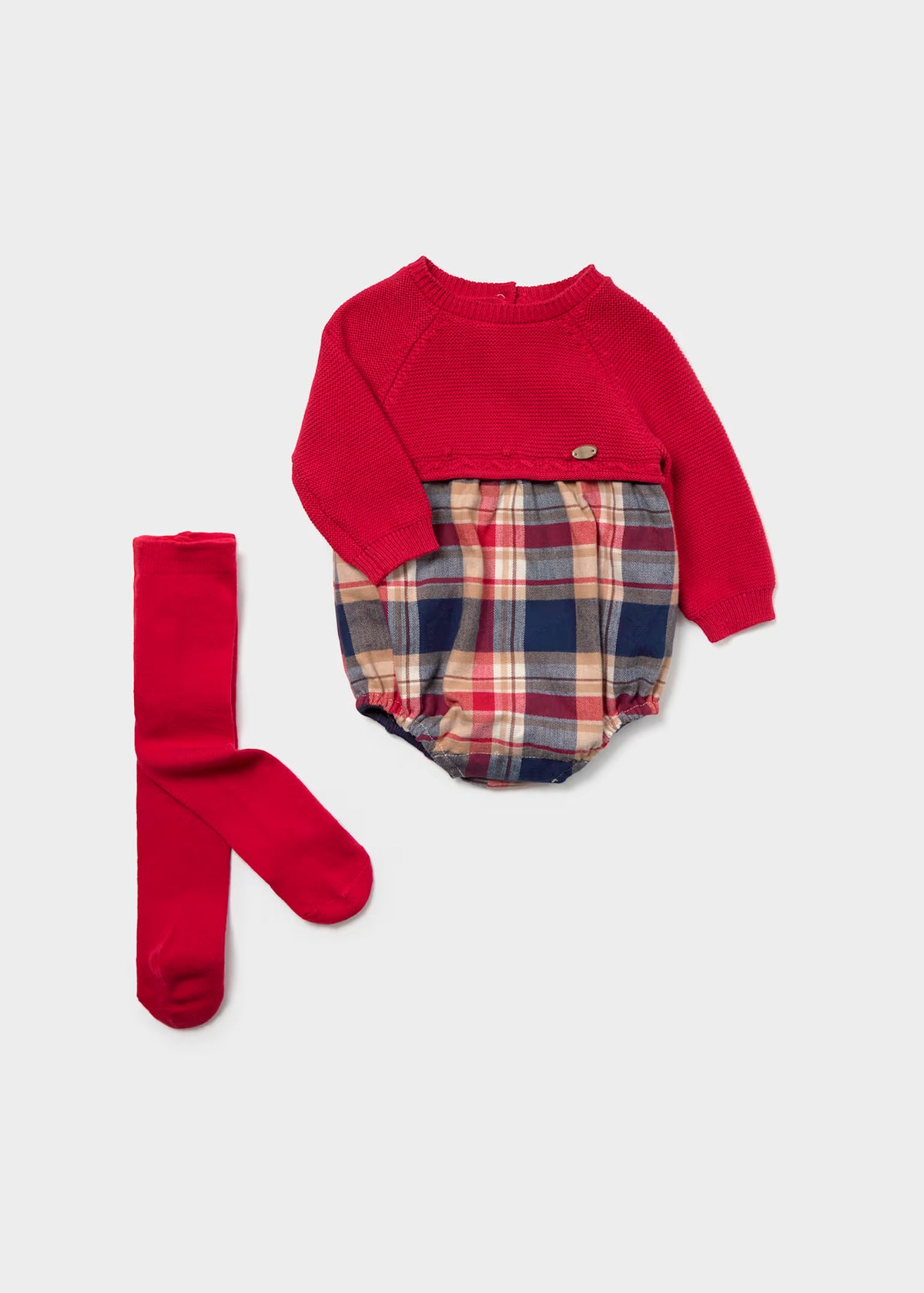 Conjunto Pelele corto + mallas rojo