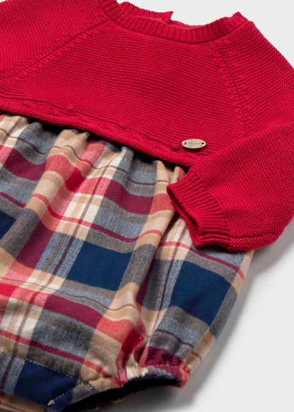 Conjunto Pelele corto + mallas rojo