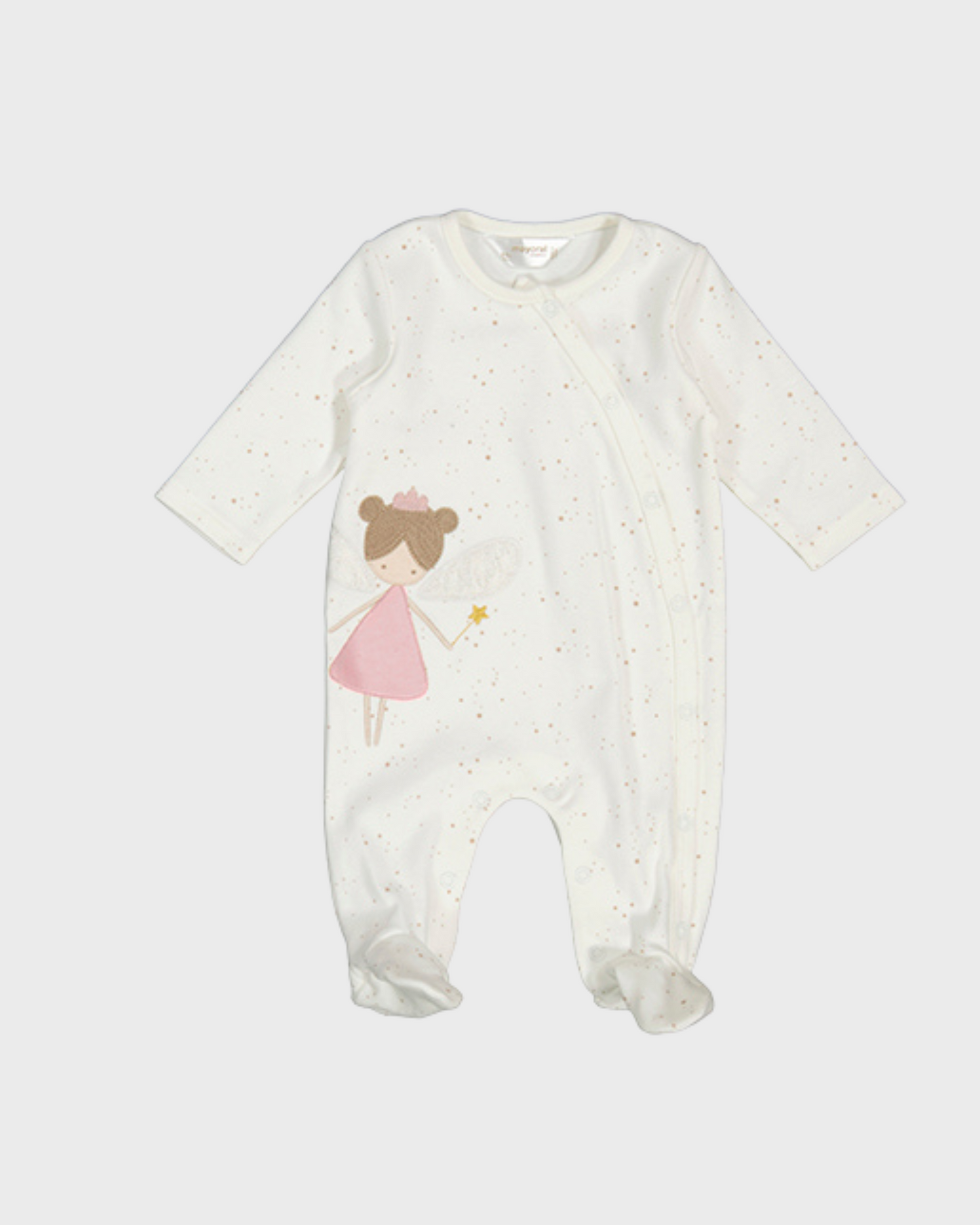 Pelele algodón de manga larga color crudo