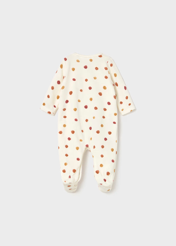 Pelele terciopelo de manga larga color crudo